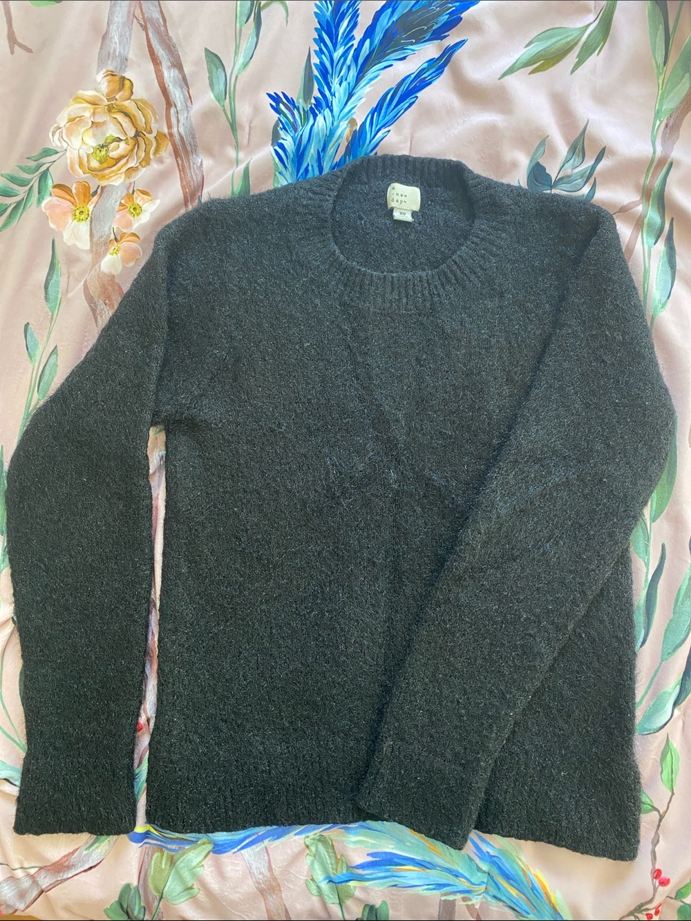 a new day Black Crewneck Sweater